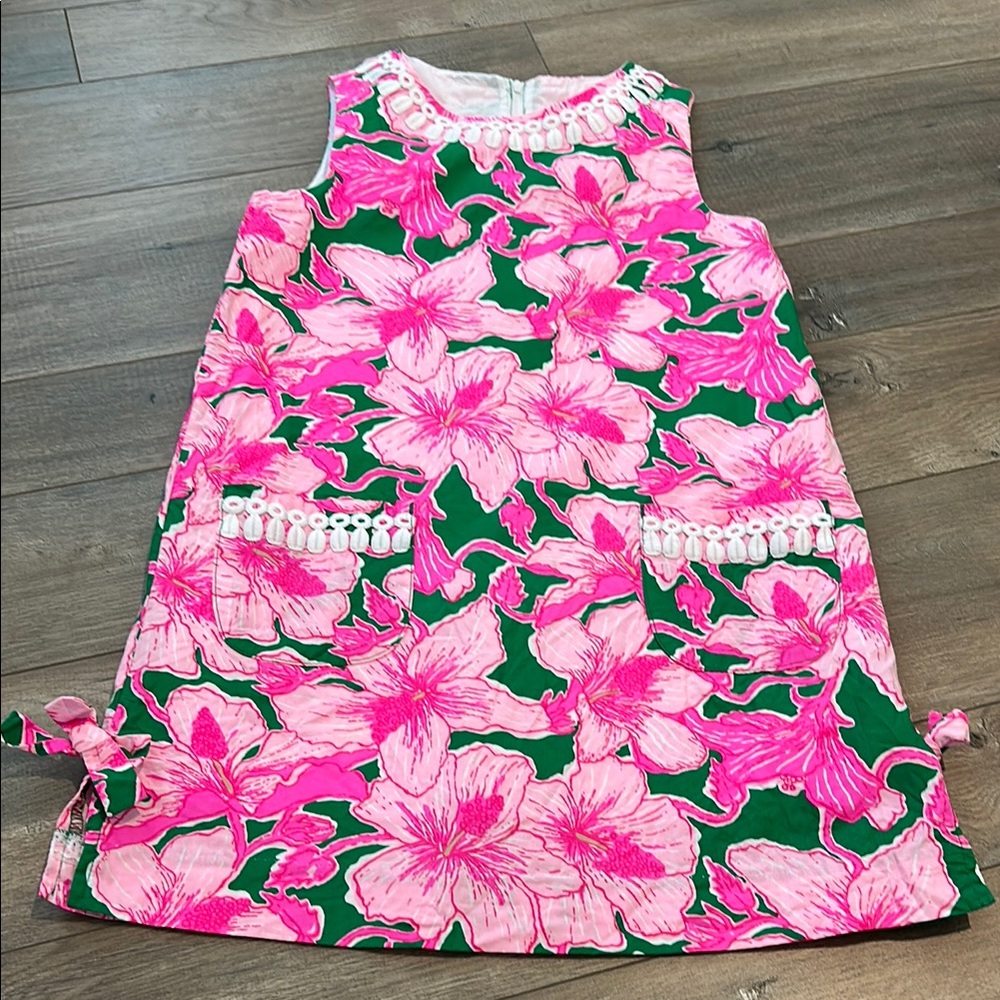 Lilly Pulitzer Pink and Green Floral Kids Dress
